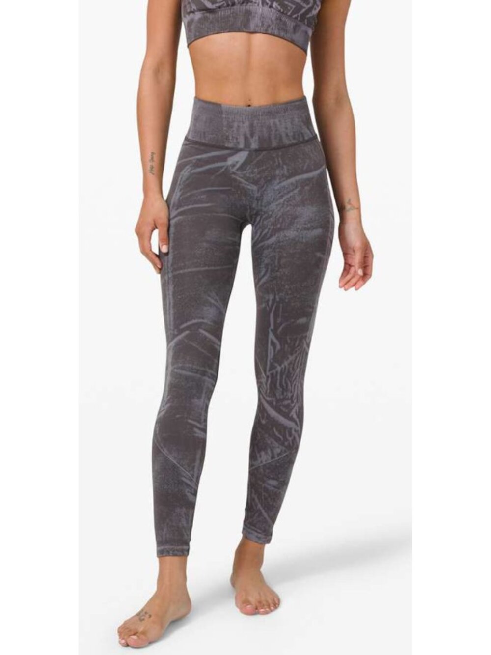 Lululemon Ebb to Street Tight In Stone Wash Graphite Grey